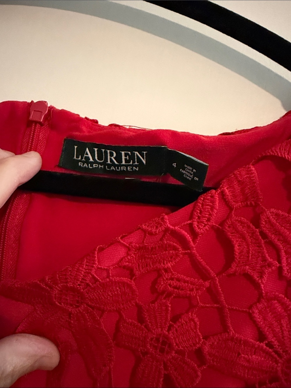 Lauren Ralph Lauren Red Floral Lace Midi Dress - Picture 2 of 9
